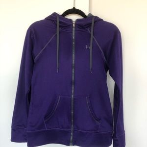 Under Armour zip up hoodie purple grey small